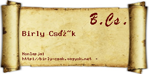 Birly Csák névjegykártya